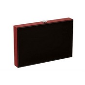 15" Black/Red Leatherette Backgammon, 3042M