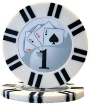 2 Stripe Twist Series 8 gram Poker Chip $1 Sold by the Roll 25 pcs. per Roll, CPTST-$1*25