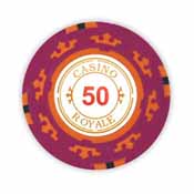 Casino Royale  14 Gram Poker Chips - $50 (25 Pack), casinoroyale50