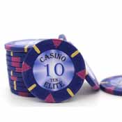 Triangle Casino Elite  14 gram Poker Chips - $10 (25 Pack), tri10
