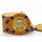 Triangle Casino Elite  14 gram Poker Chips - $1000 (25 Pack), tri1000