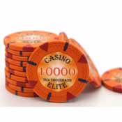 Triangle Casino Elite  14 gram Poker Chips - $10000 (25 Pack), tri10000