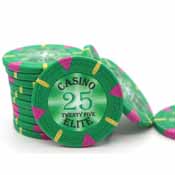 Triangle Casino Elite  14 gram Poker Chips - $25 (25 Pack), tri25
