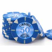 Triangle Casino Elite  14 gram Poker Chips - $50 (25 Pack), tri50