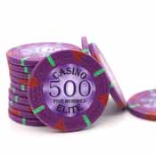 Triangle Casino Elite  14 gram Poker Chips - $500 (25 Pack), tri500