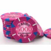 Triangle Casino Elite  14 gram Poker Chips - $5000 (25 Pack), tri5000