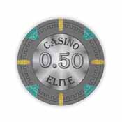 Triangle Casino Elite  14 gram Poker Chips - $0.50 (25 Pack), tri50c