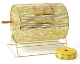 Medium Size Brass Plated Raffle Drum 16x12x15, AGS-RDMBr