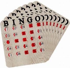 Bingo Shutter Cards -Deluxe 5 Ply Finger-tip Wood Grain Finish, AGS65-0004