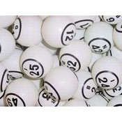 Bingo Balls - White 1 Sided Ping Pong Size 1.5 inches, AGS65-00309
