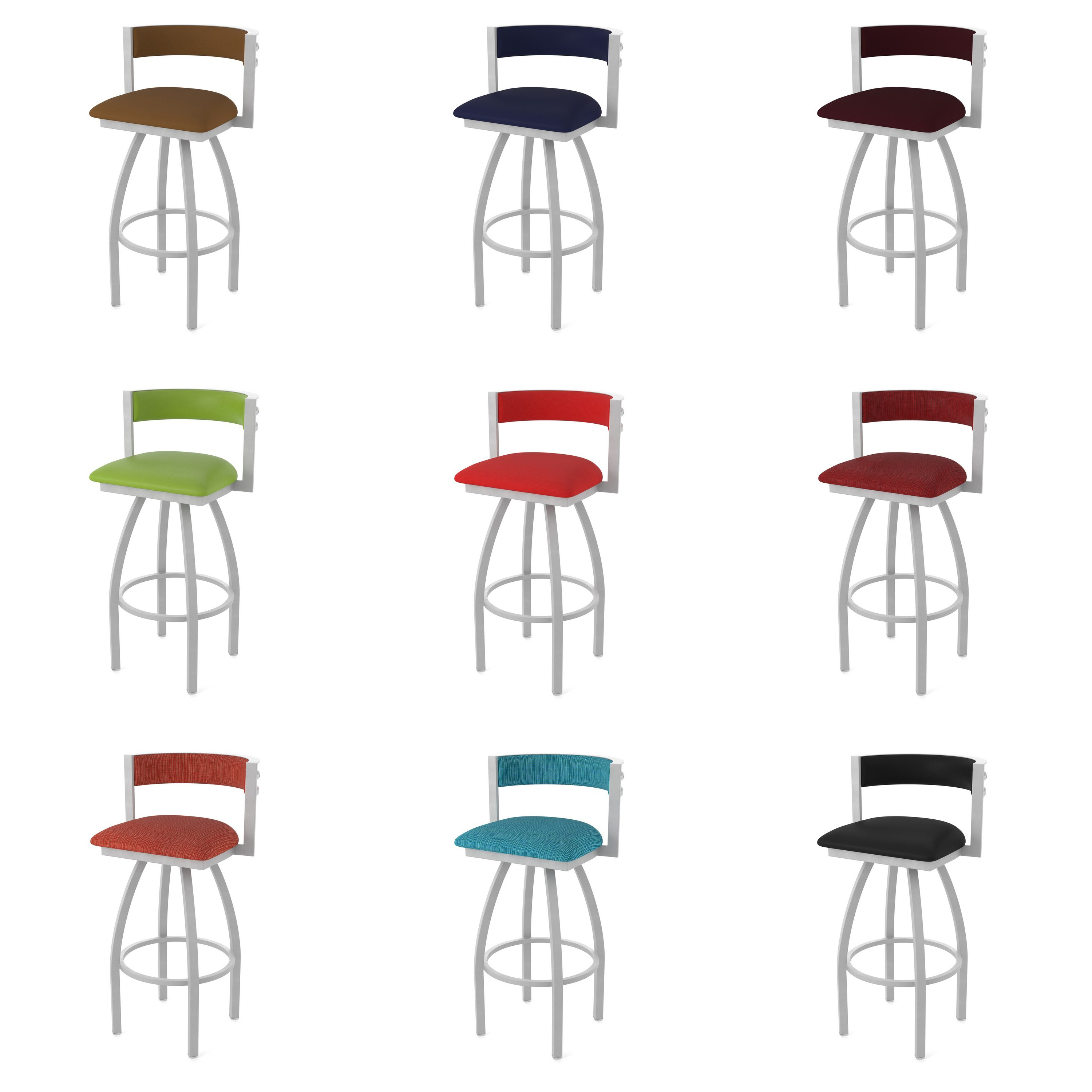 861 Swivel Stool with Anodized Nickel Finish