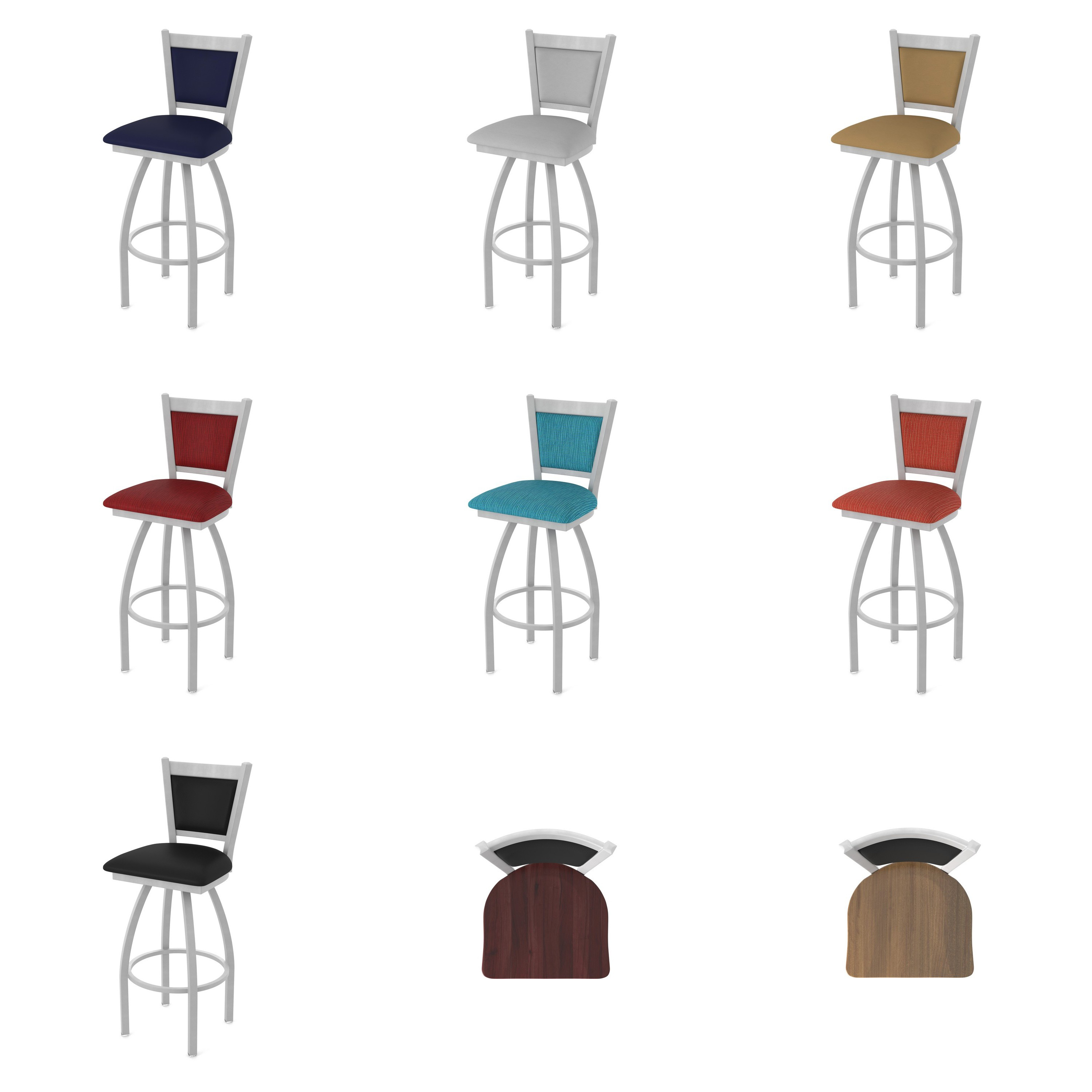 870 Swivel Stool with Anodized Nickel Finish