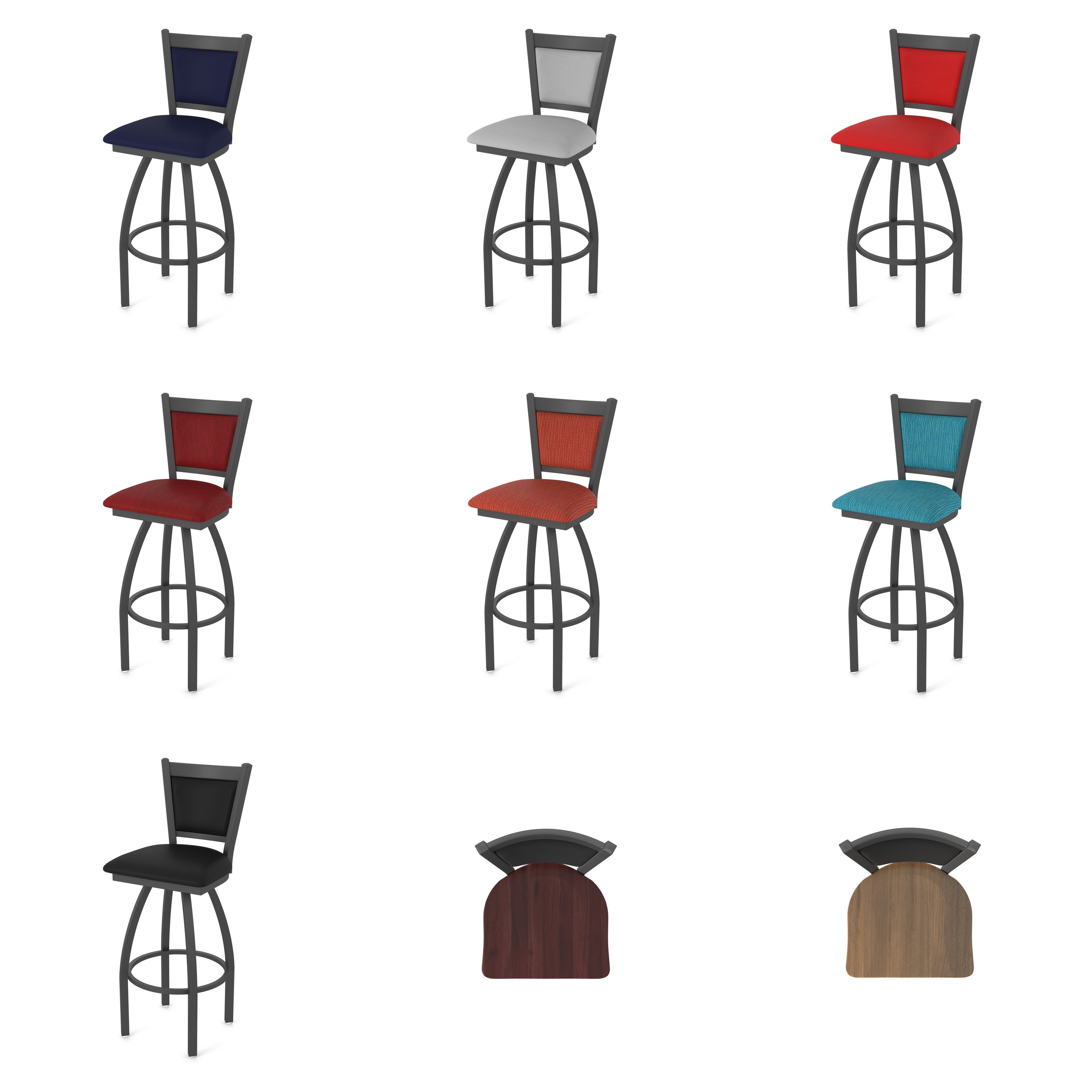 870 Swivel Stool with Pewter Finish