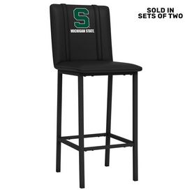 Bar Stool 500 with Michigan State Set of 2, AGS-XZ500BSDBLK-PSCOL13221A Bar Stool 500 with Michigan State Set of 2, AGS-XZ500BSDBLK-PSCOL13221A