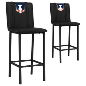 Bar Stool 500 with Illinois Fighting Illini Logo Set of 2, XZ500BSDBLK-PSCOL13600A
