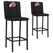 Bar Stool 500 with Utah Utes Logo Set of 2, XZ500BSDBLK-PSCOL13290A