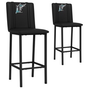 Bar Stool 500 with Florida Marlins Set of 2, AGS-XZ500BSDBLK-PSCOOP0050A