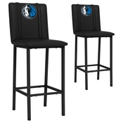 Bar Stool 500 with Dallas Mavericks Set of 2, XZ500BSDBLK-PSNBA30052A