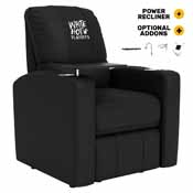 Stealth Power Plus Recliner with Miami Heat White Hot 2024 Playoffs Logo, XZ520823901CDSMHTUSBBLK-PSNBA31046