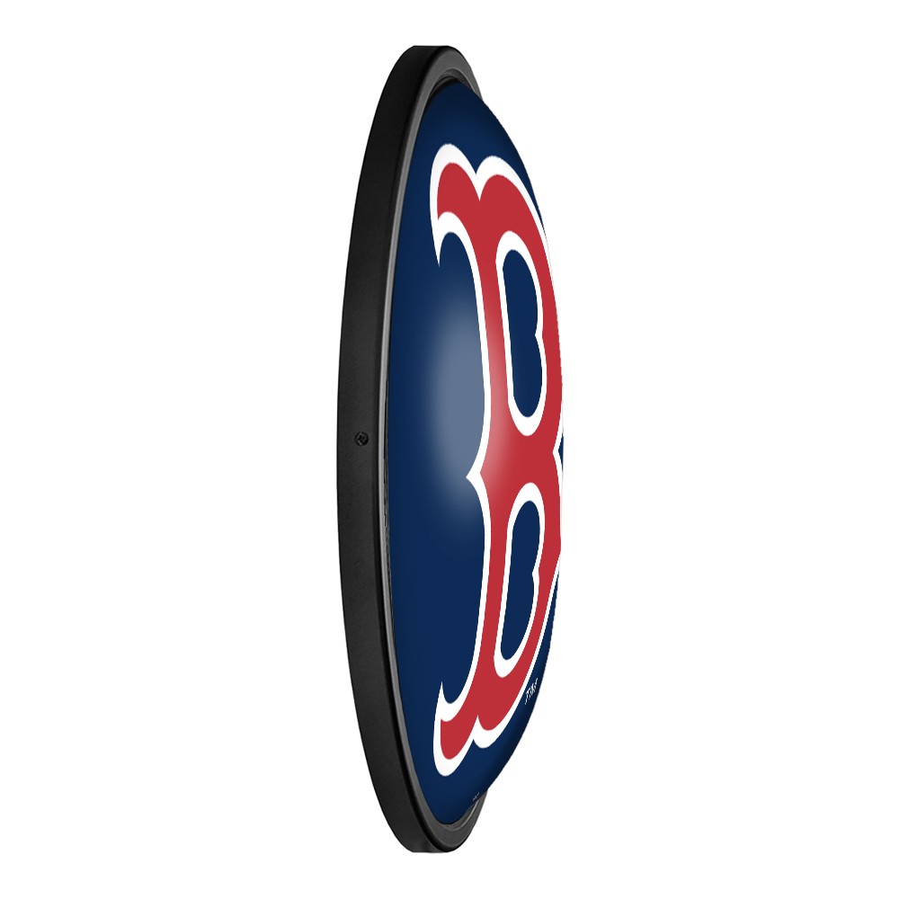 Boston Red Sox: Wordmark - Round Slimline Lighted Wall Sign - The Fan-Brand