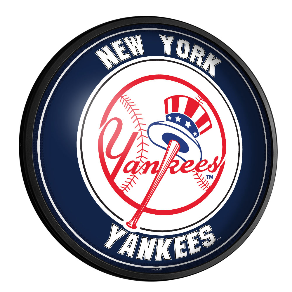 New York Yankees: Round Slimline Lighted Wall Sign