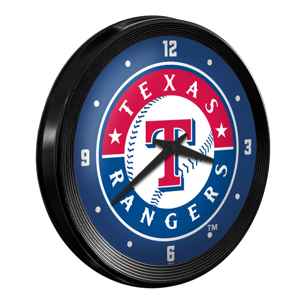 Texas Rangers Frame Texas Rangers: Ribbed Frame Wall Clock