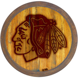 Chicago Blackhawks: Branded "Faux" Barrel Top Sign, NHCHIC-240-02