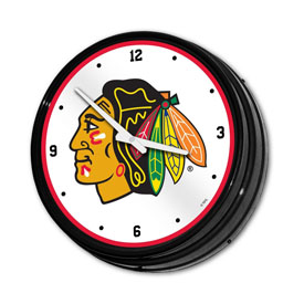 Chicago Blackhawks: Illuminated Retro Diner Wall Clock, NHCHIC-550-01