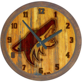 Arizona Coyotes: Branded "Faux" Barrel Top Wall Clock, NHARIZ-560-02