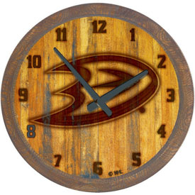 Anaheim Ducks: Branded "Faux" Barrel Top Wall Clock, NHANAH-560-02