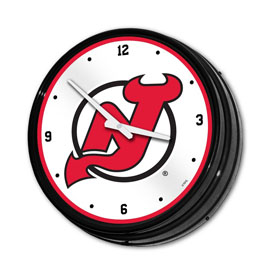 New Jersey Devils: Illuminated Retro Diner Wall Clock, NHNJDV-550-01