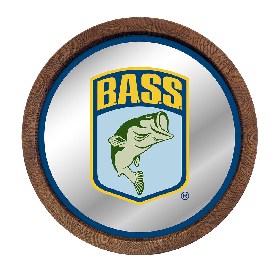 Bassmaster: "Faux" Barrel Top Mirrored Wall Sign, FNB-LIBASS-245-01A