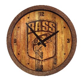 Bassmaster: Branded "Faux" Barrel Top Wall Clock, LIBASS-560-02