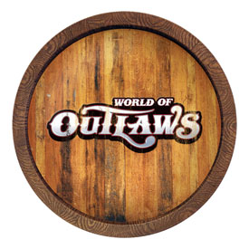 World of Outlaws: Weathered "Faux" Barrel Top Sign, LIWOOR-240-03