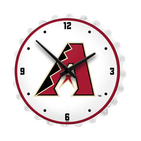Arizona Diamondbacks: Bottle Cap Lighted Wall Clock, MBARIZ-545-01