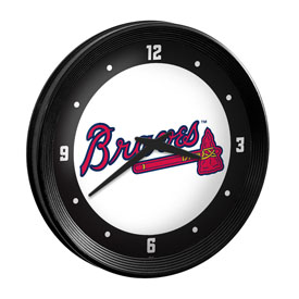 Atlanta Braves: Ribbed Frame Wall Clock, MBATLB-530-01