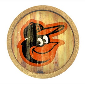 Baltimore Orioles: Weathered "Faux" Barrel Top Sign, FNB-MBBALT-240-03 Baltimore Orioles: Weathered "Faux" Barrel Top Sign, FNB-MBBALT-240-03