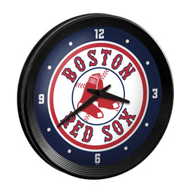 Boston Red Sox: Ribbed Frame Wall Clock, MBBOST-530-01