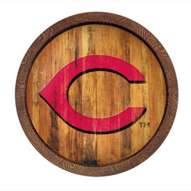 Cincinnati Reds: Logo - Weathered "Faux" Barrel Top Sign