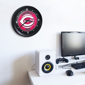 Cincinnati Reds: Ribbed Frame Wall Clock
