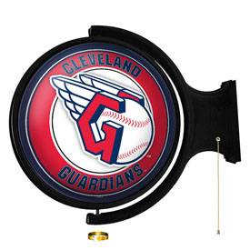 Cleveland Guardians: Original Round Rotating Lighted Wall Sign, MBCLVD-115-01