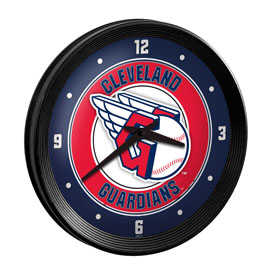 Cleveland Guardians: Ribbed Frame Wall Clock, MBCLVD-530-01