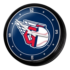 Cleveland Guardians: Wordmark - Retro Lighted Wall Clock, MBCLVD-550-02