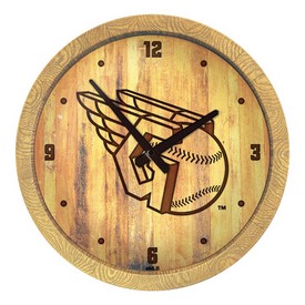 Cleveland Guardians: Branded "Faux" Barrel Top Clock, FNB-MBCLVD-560-02 Cleveland Guardians: Branded "Faux" Barrel Top Clock, FNB-MBCLVD-560-02