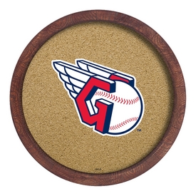 Cleveland Guardians: Logo - "Faux" Barrel Framed Cork Board, AGS-MBCLVD-632-01A Cleveland Guardians: Logo - "Faux" Barrel Framed Cork Board, AGS-MBCLVD-632-01A