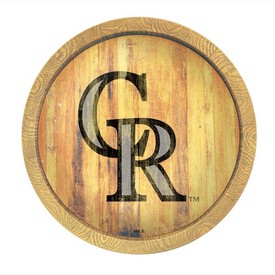 Colorado Rockies: Weathered "Faux" Barrel Top Sign, FNB-MBCOLO-240-03 Colorado Rockies: Weathered "Faux" Barrel Top Sign, FNB-MBCOLO-240-03