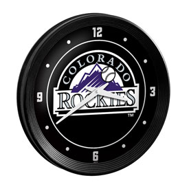 Colorado Rockies: Logo - Ribbed Frame Wall Clock, MBCOLO-530-02
