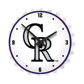 Colorado Rockies: Bottle Cap Lighted Wall Clock, MBCOLO-545-01