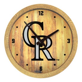 Colorado Rockies: "Faux" Barrel Top Clock, FNB-MBCOLO-560-01 Colorado Rockies: "Faux" Barrel Top Clock, FNB-MBCOLO-560-01