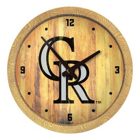 Colorado Rockies: Weathered "Faux" Barrel Top Clock, FNB-MBCOLO-560-03 Colorado Rockies: Weathered "Faux" Barrel Top Clock, FNB-MBCOLO-560-03